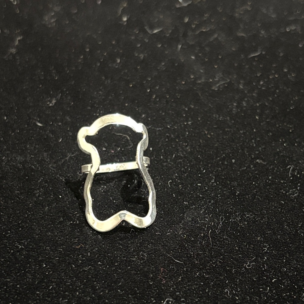 Silver Bear Outline Ring